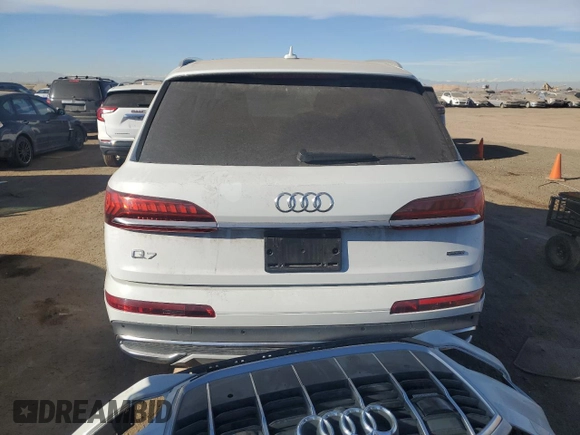 2021 Audi Q7 Premium Plus with VIN WA1LJAF7XMD000584, listed as a Copart auction lot 86115854 with 23,087 mi miles and Salvage title. Bid and sale history available at DreamBid. Image 6.