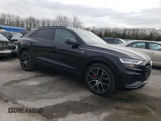 2020 Audi Q8 Premium Plus with VIN WA1EVAF1XLD001273, listed as a Copart auction lot 84743164 with 78,025 mi miles and Salvage title. Bid and sale history available at DreamBid. Image 4.