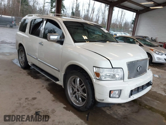 2007 Infiniti QX56 with VIN 5N3AA08C27N806504, listed as a IAAI auction lot 41484226 with 202,943 mi miles. Bid and sale history available at carsss.com. Image 1.