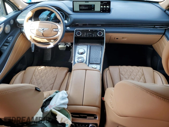 2023 Genesis GV80 with VIN KMUHCESC3PU124360, listed as a Copart auction lot 52595195 with 28,537 mi miles and Salvage title. Bid and sale history available at DreamBid. Image 8.