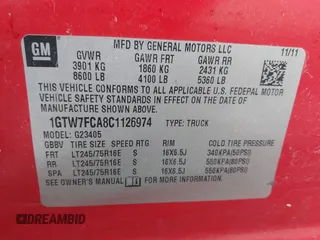 2012 GMC Savana Cargo with VIN 1GTW7FCA8C1126974, listed as a IAAI auction lot 42010602 with 251,367 mi miles. Bid and sale history available at carsss.com. Image 9.