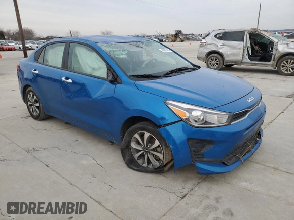 2022 Kia Rio LX with VIN 3KPA24AD6NE481247, listed as a Copart auction lot 45345005 with 0 mi miles and Clean Title. Bid and sale history available at carsss.com. Image 4.