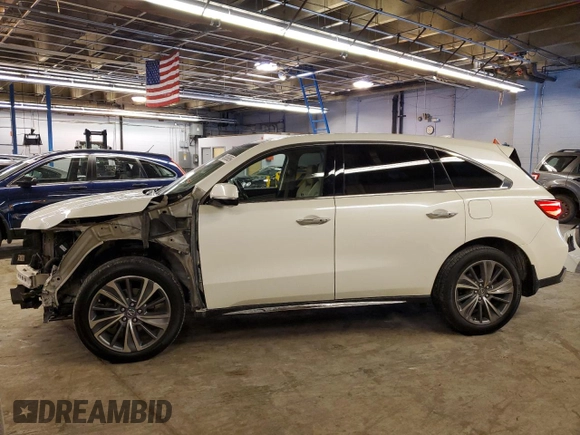 2017 Acura MDX w/Technology Pkg with VIN 5FRYD4H57HB017193, listed as a Copart auction lot 45885805 with 135,092 mi miles and Salvage Title. Bid and sale history available at carsss.com. Image 1.