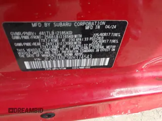 2024 Subaru Crosstrek with VIN JF2GUABC9RH374543, listed as a IAAI auction lot 41768818 with 2,171 mi miles and . Bid and sale history available at DreamBid. Image 9.