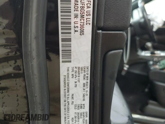 2021 Jeep Grand Cherokee Limited with VIN 1C4RJFBG5MC736065, listed as a Copart auction lot 58471845 with 42,280 mi miles and Non repairable. Bid and sale history available at DreamBid. Image 14.