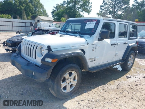 2020 Jeep Wrangler Unlimited Sport S with VIN 1C4HJXDG9LW237507, listed as a IAAI auction lot 42377928 with 48,217 mi miles and . Bid and sale history available at DreamBid. Image 17.