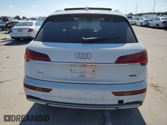 2021 Audi Q5 Premium with VIN WA1AAAFY9M2021339, listed as a Copart auction lot 73805684 with Not provided miles and Salvage title. Bid and sale history available at DreamBid. Image 6.