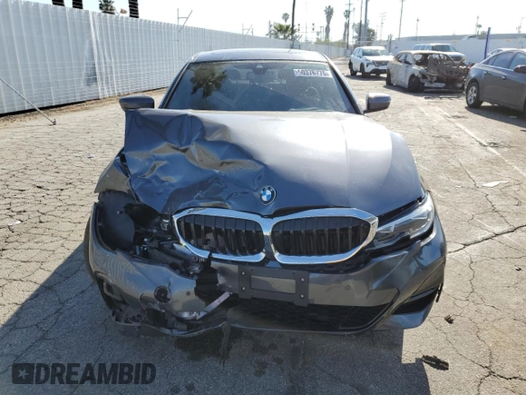 2021 BMW 3 Series 330i with VIN 3MW5R1J08M8B88355, listed as a Copart auction lot 50376775 with 0 mi miles and Salvage Title. Bid and sale history available at carsss.com. Image 5.