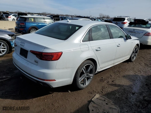 2017 Audi A4 Premium Plus with VIN WAUENAF41HN017182, listed as a Copart auction lot 46531215 with 45,858 mi miles and Salvage Title. Bid and sale history available at carsss.com. Image 3.