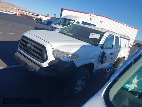 2022 Toyota Tacoma SR with VIN 3TYRX5GN6NT057748, listed as a IAAI auction lot 41238219 with 26,022 mi miles and . Bid and sale history available at DreamBid. Image 2.