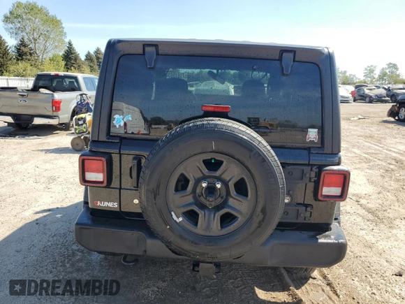 2023 Jeep Wrangler Sport with VIN 1C4HJXAG3PW618988, listed as a Copart auction lot 71615934 with 34,342 mi miles and Salvage title. Bid and sale history available at DreamBid. Image 6.