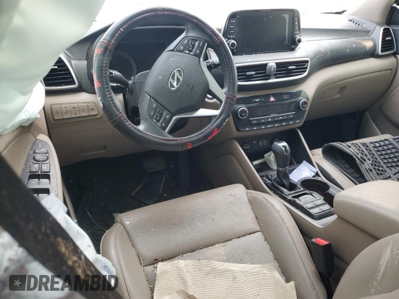2019 Hyundai Tucson Ultimate with VIN KM8J3CAL9KU038727, listed as a Copart auction lot 52096835 with 0 mi miles and Salvage Title. Bid and sale history available at carsss.com. Image 8.