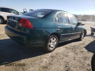 2001 Honda Civic DX with VIN 2HGES16231H525518, listed as a Copart auction lot 80612734 with 185,661 mi miles and Salvage Title. Bid and sale history available at carsss.com. Image 3.