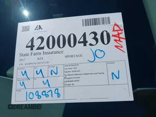 2017 Kia Sportage EX with VIN KNDPN3AC1H7227128, listed as a IAAI auction lot 42000430 with 108,878 mi miles and . Bid and sale history available at carsss.com. Image 17.
