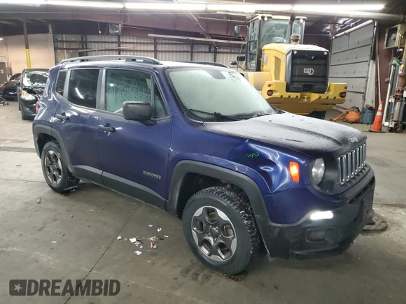 2016 Jeep Renegade Sport with VIN ZACCJBAW7GPD99051, listed as a Copart auction lot 45063355 with 142,487 mi miles and Salvage Title. Bid and sale history available at DreamBid. Image 4.