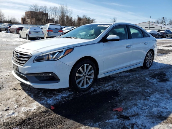 2016 Hyundai Sonata 2.4L Sport with VIN 5NPE34AF5GH380408, listed as a Copart auction lot 45174545 with 76,732 mi miles and Salvage Title. Bid and sale history available at carsss.com. Image 1.
