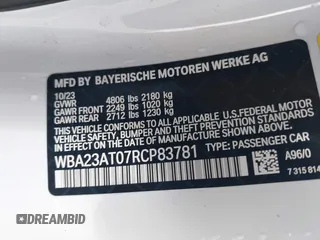 2024 BMW 4 Series 430i z VIN WBA23AT07RCP83781, wystawiony jako IAAI lot #41660520 z przebiegiem 24 064 mil mil oraz . Historia ofert i sprzedaży dostępna na DreamBid. Obrazek 9.