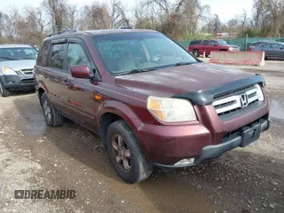 2007 Honda Pilot EX-L with VIN 2HKYF18587H515168, listed as a IAAI auction lot 41950101 with 216,885 mi miles. Bid and sale history available at carsss.com. Image 1.