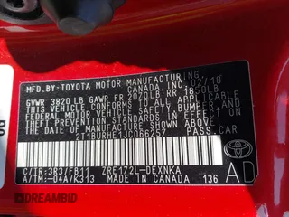 2018 Toyota Corolla L with VIN 2T1BURHE1JC066257, listed as a IAAI auction lot 42561467 with 80,064 mi miles and . Bid and sale history available at DreamBid. Image 9.