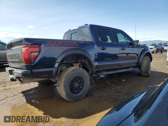 2024 Ford F-150 Raptor with VIN 1FTFW1RG3RFA46852, listed as a Copart auction lot 50419305 with 13,414 mi miles and Salvage Title. Bid and sale history available at DreamBid. Image 3.