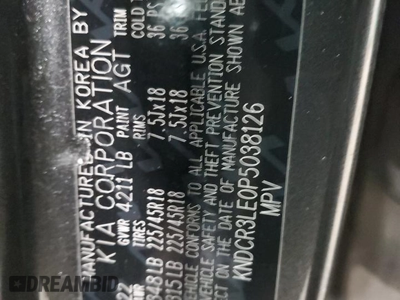 2023 Kia Niro EX with VIN KNDCR3LE0P5038126, listed as a Copart auction lot 42741815 with 56,347 mi miles and Salvage Title. Bid and sale history available at carsss.com. Image 13.