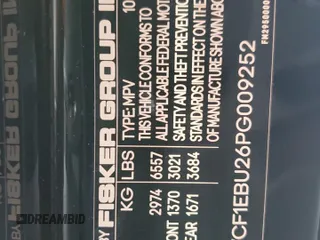 2023 Fisker Ocean Extreme z VIN VCF1EBU26PG009252, wystawiony jako Copart lot #45912515 z przebiegiem 12 234 mil mil oraz Szkody całkowita. Historia ofert i sprzedaży dostępna na DreamBid. Obrazek 13.