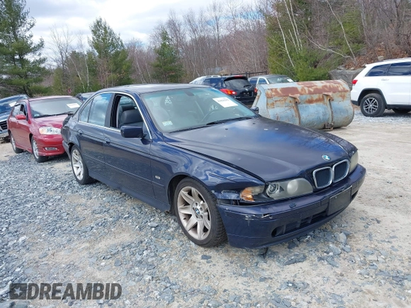 2003 BMW 5 Series 525iA with VIN WBADT43403G028405, listed as a IAAI auction lot 41850292 with 145,752 mi miles. Bid and sale history available at carsss.com. Image 1.