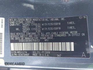 2017 Toyota Sienna XLE с VIN 5TDDZ3DC9HS159153, выставлен на аукционе IAAI как лот 41350390 с пробегом 110 715 миль миль и . История ставок и продаж доступна на DreamBid. Изображение 9.