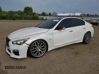 2015 Infiniti Q50 Premium z VIN JN1BV7APXFM336063, wystawiony jako Copart lot #57791715 z przebiegiem 171 488 mil mil oraz Szkoda całkowita • Salvage title. Historia ofert i sprzedaży dostępna na DreamBid. Obrazek 1.