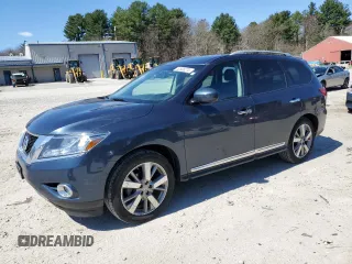 2016 Nissan Pathfinder Platinum with VIN 5N1AR2MM8GC632977, listed as a Copart auction lot 52808275 with 111,490 mi miles and Salvage Title. Bid and sale history available at carsss.com. Image 1.