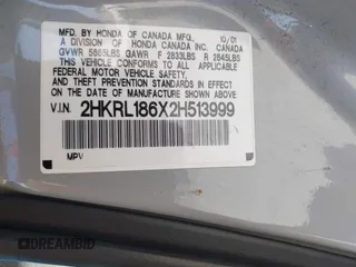 2002 Honda Odyssey EX z VIN 2HKRL186X2H513999, wystawiony jako IAAI lot #42348131 z przebiegiem 252 202 mil mil oraz . Historia ofert i sprzedaży dostępna na DreamBid. Obrazek 9.