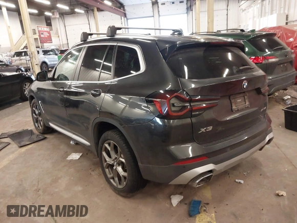 2022 BMW X3 xDrive30i with VIN 5UX53DP09N9K75829, listed as a IAAI auction lot 41646561 with Not Provided miles and . Bid and sale history available at DreamBid. Image 3.