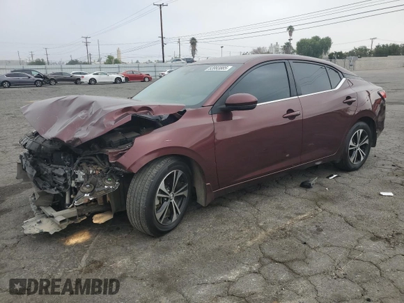 2020 Nissan Sentra SV with VIN 3N1AB8CVXLY243669, listed as a Copart auction lot 53993885 with 76,084 mi miles and Salvage Title. Bid and sale history available at DreamBid. Image 1.