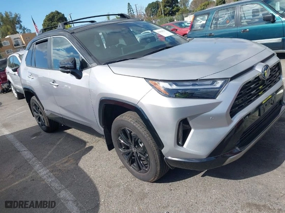 2024 Toyota RAV4 Hybrid XSE with VIN 4T3E6RFV3RU140841, listed as a IAAI auction lot 41502536 with 7,456 mi miles. Bid and sale history available at carsss.com. Image 1.