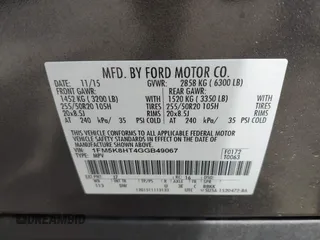 2016 Ford Explorer Platinum z VIN 1FM5K8HT4GGB49067, wystawiony jako IAAI lot #42093235 z przebiegiem 138 272 mil mil oraz . Historia ofert i sprzedaży dostępna na DreamBid. Obrazek 9.