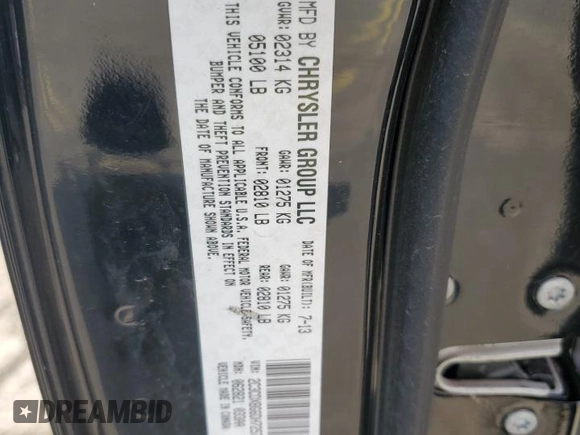 2013 Dodge Charger SE z VIN 2C3CDXBG6DH725726, wystawiony jako Copart lot #56415675 z przebiegiem 185 165 mil mil oraz Szkoda całkowita • Salvage title. Historia ofert i sprzedaży dostępna na DreamBid. Obrazek 13.