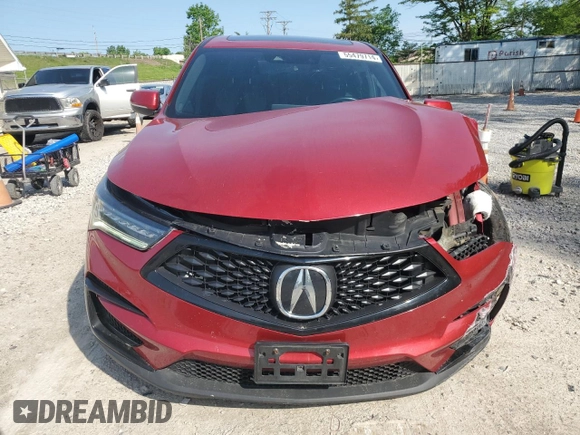 2019 Acura RDX w/A-Spec Pkg with VIN 5J8TC2H62KL008676, listed as a Copart auction lot 55479714 with 76,770 mi miles and Salvage title. Bid and sale history available at DreamBid. Image 5.