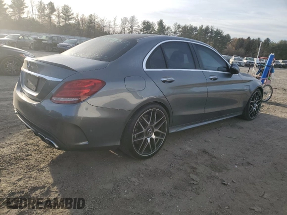 2017 Mercedes-Benz C 63 AMG with VIN 55SWF8GB3HU184554, listed as a Copart auction lot 77395064 with 106,723 mi miles and Salvage title. Bid and sale history available at DreamBid. Image 3.