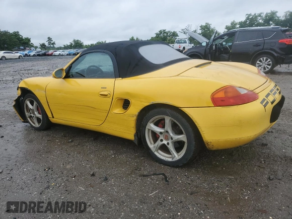 2002 Porsche Boxster with VIN WP0CA29802U623712, listed as a Copart auction lot 60972405 with 99,584 mi miles and Salvage title. Bid and sale history available at DreamBid. Image 2.
