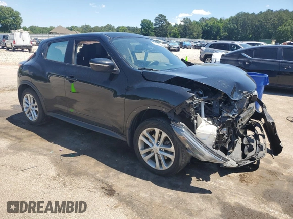 2015 Nissan Juke SV with VIN JN8AF5MV5FT558184, listed as a Copart auction lot 57761285 with 57,025 mi miles and Salvage title. Bid and sale history available at DreamBid. Image 4.