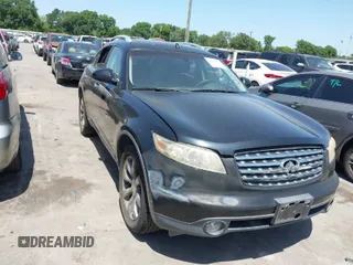 2004 Infiniti FX35 with VIN JNRAS08UX4X105406, listed as a IAAI auction lot 42013257 with 112,781 mi miles. Bid and sale history available at carsss.com. Image 1.