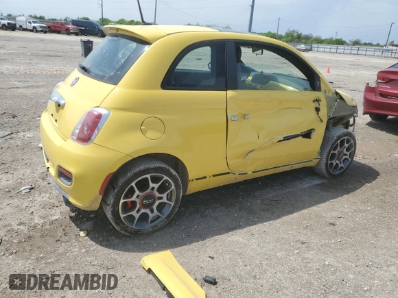 2013 FIAT 500 Sport with VIN 3C3CFFBR2DT739877, listed as a Copart auction lot 50648455 with 71,494 mi miles and Salvage Title. Bid and sale history available at carsss.com. Image 3.
