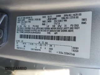 2018 Ford Escape SE with VIN 1FMCU0GD0JUA43253, listed as a Copart auction lot 52304765 with 117,706 mi miles and Salvage Title. Bid and sale history available at carsss.com. Image 15.