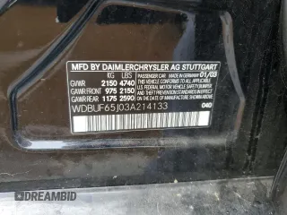 2003 Mercedes-Benz E-Class 3.2L with VIN WDBUF65J03A214133, listed as a Copart auction lot 80540374 with 87,164 mi miles and Salvage Title. Bid and sale history available at carsss.com. Image 12.