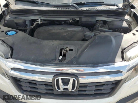2017 Honda Ridgeline RTL with VIN 5FPYK2F53HB001434, listed as a Copart auction lot 58414335 with 187,711 mi miles and Salvage title. Bid and sale history available at DreamBid. Image 11.