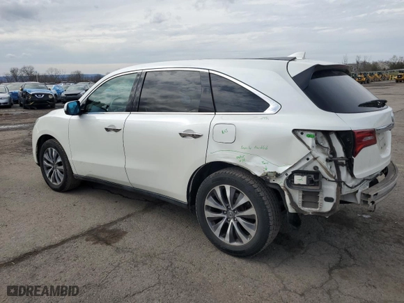 2016 Acura MDX w/Tech with VIN 5FRYD4H41GB012349, listed as a Copart auction lot 50397945 with 87,098 mi miles and Salvage Title. Bid and sale history available at carsss.com. Image 2.