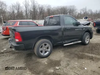 2012 Ram 1500 Express with VIN 3C6JD7AT2CG280229, listed as a Copart auction lot 48588635 with 91,019 mi miles and Salvage Title. Bid and sale history available at carsss.com. Image 3.