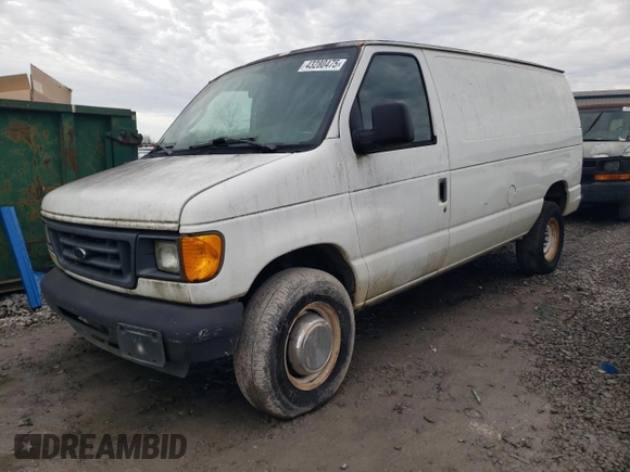 2005 Ford Econoline Cargo with VIN 1FTNE24W65HA27665, listed as a Copart auction lot 43280475 with Not Provided miles and Clean Title. Bid and sale history available at carsss.com. Image 1.