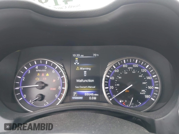 2016 Infiniti Q50 Premium with VIN JN1EV7AR8GM345554, listed as a IAAI auction lot 41965915 with 88,646 mi miles and . Bid and sale history available at DreamBid. Image 7.