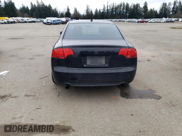 2007 Audi A4 2.0T with VIN WAUBF78E67A088702, listed as a Copart auction lot 44567945 with 112,047 mi miles and Salvage Title. Bid and sale history available at carsss.com. Image 6.